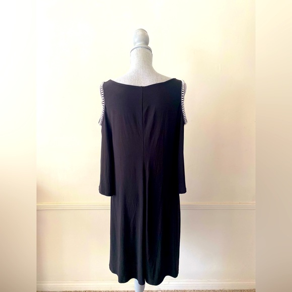 JBS 🖤BLACK🖤 EMBELLISHED COLD-SHOULDER COCKTAIL DRESS SIZE LARGE 🌟EUC🌟 - Picture 10 of 15